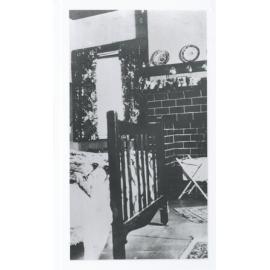 Interior (bedroom) of "Rockend" cottage, Punt Road Gladesville, around 1900 