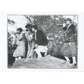 GPS students cheering their team in the annual "Head of the River" regatta on the Parramatta River, May 1926 
