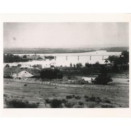 The Parramatta River at Ryde, looking towards the Meadowbank-Rhodes railway bridge from the top of Regent Street, around 1900 