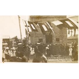 Sir Harry Rawson laying the foundation tablet of the Ryde Masonic Hall in 1908 