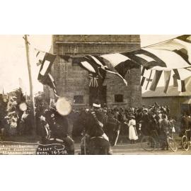 Sir Harry Rawson laying the foundation tablet of the Ryde Masonic Hall in 1908