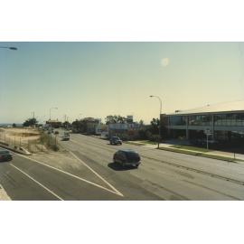 Streetscape of Devlin Street looking south during construction of Victoria Road underpass, Ryde, February 1997 