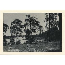 Looking towards the Ryde punt & Meadowbank-Rhodes railway bridge Parramatta River, from Nancarrow's Estate, 1912