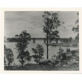 Looking towards the Ryde punt & Meadowbank-Rhodes railway bridge Parramatta River, around 1898