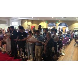 Reciting the oath at the Citizenship Ceremony, Australia Day 2019
