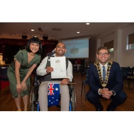 One of our newest citizens and Mayor Jerome Laxale, Citizenship Ceremony, November 2020