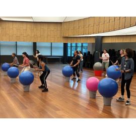 Participants taking part in a Drum Fit session during the City of Ryde Seniors Festival, held in conjunction with the NSW Seniors Festival, 2026
