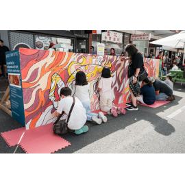 Community colouring in at Ryde's Lunar New Year festival, 2026