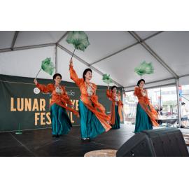 Vietnamese dancers on the Koreatown stage, Lunar New Year Festival, 2026