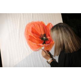Bella Gomrokchi creating her artwork, Nowruz celebration, Top Ryde City
