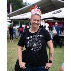 West Ryde Easter Festival – attendee wearing handmade Easter bonnet