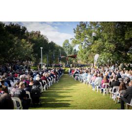 Crowds attending the Anzac Day Service, Anzac Park, West Ryde