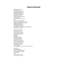 Hope for the future by Annabelle Whitfield: winner in the writing category, ages 12-15, Youth Creative Competition 2023