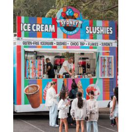 Ice-cream, slushies food truck at the Cork & Fork festival, Putney