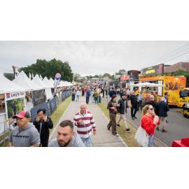Food trucks and stalls at the Cork & Fork festival, Putney