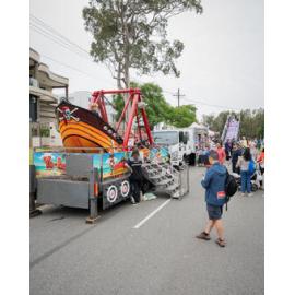 Amusement rides at the Cork & Fork festival, Putney