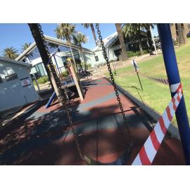 Eastwood Park playground during the Covid-19 pandemic, April 2020