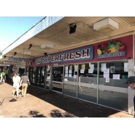 Eastwood Village Superfresh covid signage  and markings, April 2020