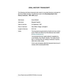 Transcript of an interview with Diana Mitchell