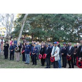 Crowd at the Korean War Memorial for the 2026 flag ceremony