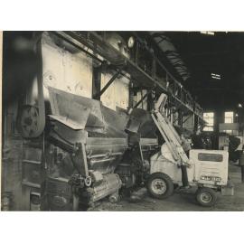 Loading coal into the boiler hoppers at Potts Hill water pumping station
