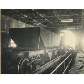 Ryde Pumping Station No.2 : 'Planet' diesel locomotive and coal wagon on the coal staith (upper level of the boiler house)