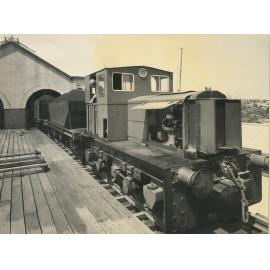 Ryde Pumping Station No.2 : one of the Hibberd 'Planet" diesel locomotives shunting a load of coal into the bunkers, circa 1975