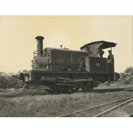 Ryde Pumping Station No.2 : No. 4, Manning Wardle Locomotive, posing with driver and fireman on the Board's coal siding