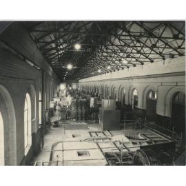 Ryde Pumping Station No.2 : interior view of turbine room (pump room)
