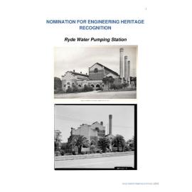 NOMINATION FOR ENGINEERING HERITAGE RECOGNITION : Ryde Water Pumping Station 