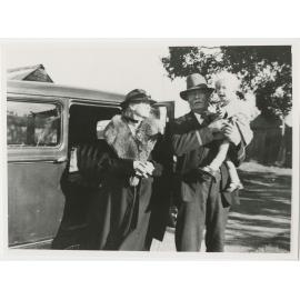 Mr Edward Ernest Benson and Mrs Elizabeth Benson with grandson John Anthony Edward Benson (Tony) at "Bensonville" 
