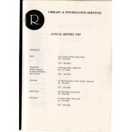 Ryde Municipal Council Library Service : Annual Report 1992