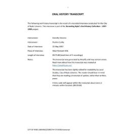 Transcript of an interview with Dorothy Stevens