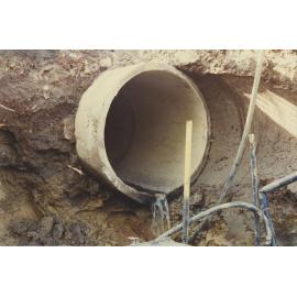 Old culvert uncovered during drainage works in Bowden Street Ryde, 27 June 1996 