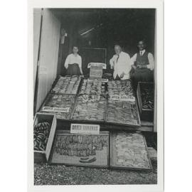 Eugenie & William Henry Caporn with dried bananas at Tweed Heads NSW