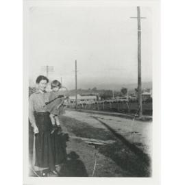 Miss Woodcock & Helen Stevens in Church Street, Ryde