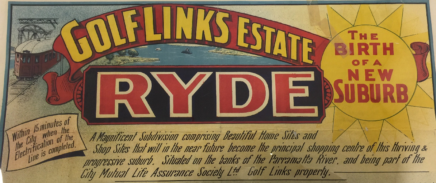 Section of the 1929 subdivision plan of the Golf Links Estate, Ryde (now Melrose Park)